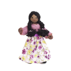 Natural Dollhouse Family (dark skin) Dollhouse Dolls Wildflower Toys 