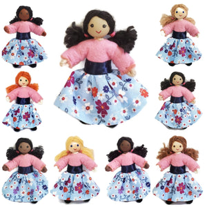 Custom Dollhouse Family Little Sister Dollhouse Dolls Wildflower Toys 