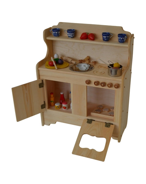 Wooden Play Kitchen - Abbie's Toy Kitchen Solid Wood - Elves & Angels