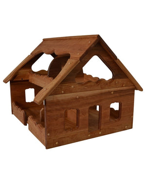 Natural Wooden Our Maine Dollhouse in Hardwood Dollhouses Elves & Angels 