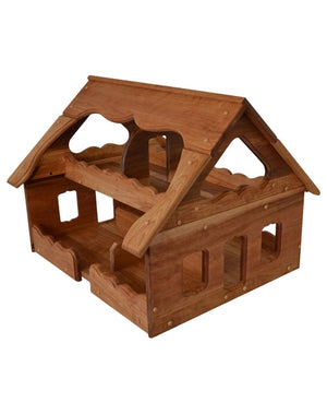 Natural Wooden Our Maine Dollhouse in Hardwood Dollhouses Elves & Angels 