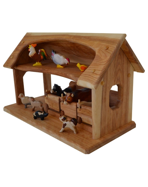 Wooden Toy Stable - Elves & Angels
