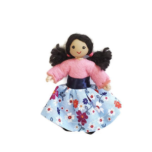 Custom Dollhouse Family Little Sister Dollhouse Dolls Wildflower Toys Black Skin tone #2 Asian eyes 