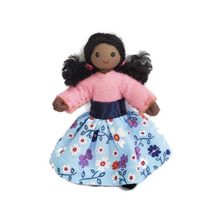 Custom Dollhouse Family Little Sister Dollhouse Dolls Wildflower Toys Black Skin tone #4 