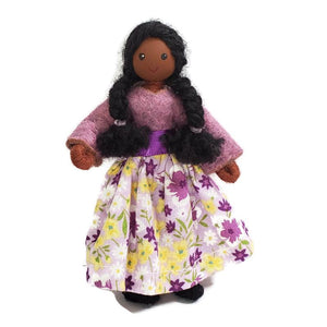 Custom Dollhouse Family Daughter Dollhouse Dolls Wildflower Toys Black Skin tone #3 