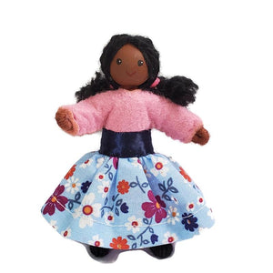Custom Dollhouse Family Little Sister Dollhouse Dolls Wildflower Toys Black Skin tone #3 