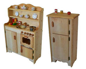 Sylvie's Kitchen Deluxe-Jacob's Icebox Set Wooden Kitchens Elves & Angels Birch Hardwood 