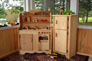 Sylvie's Kitchen-Jacob's Icebox Set Wooden Kitchens Elves & Angels Hardwood 
